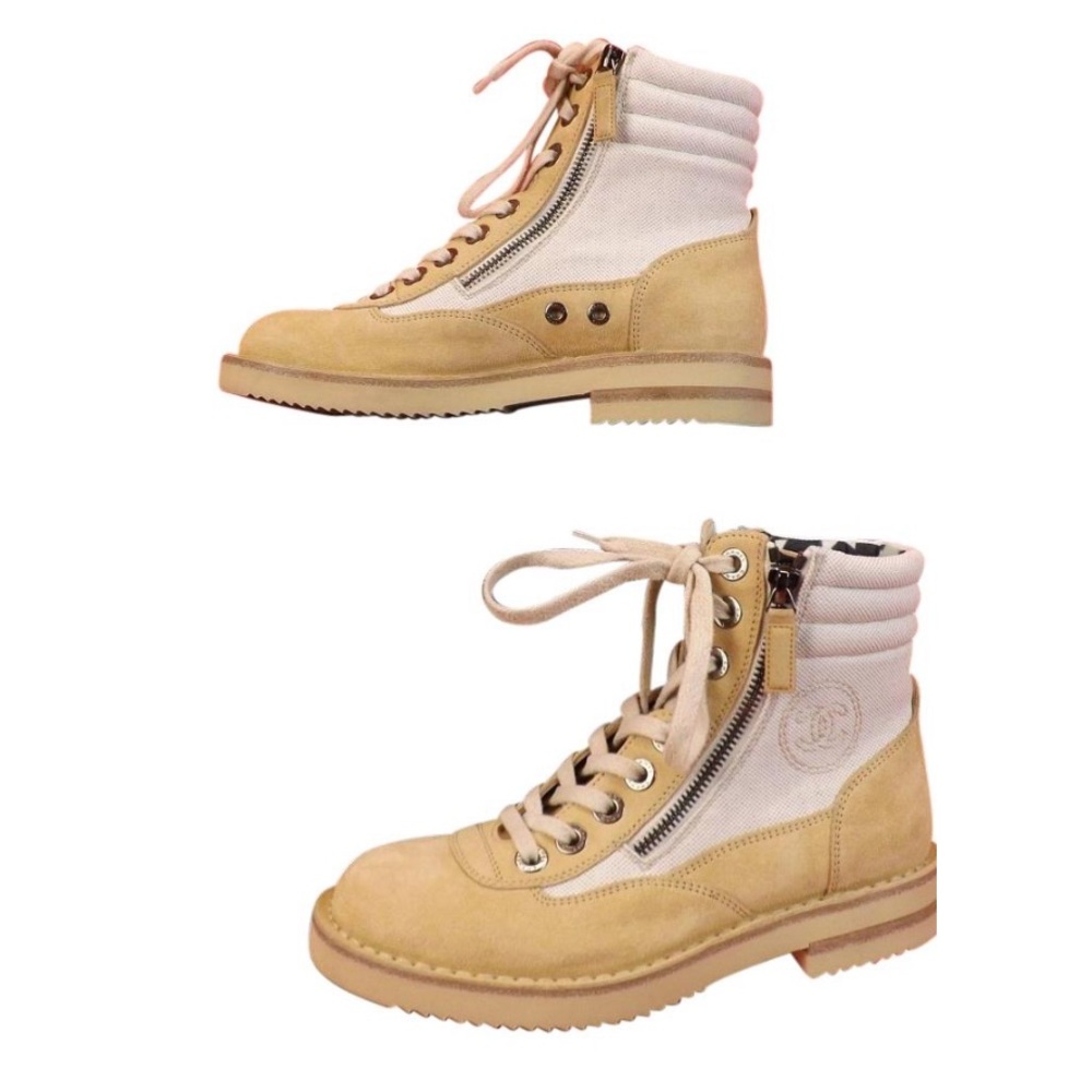 Chanel Combat Boots with Zipper Pattern38